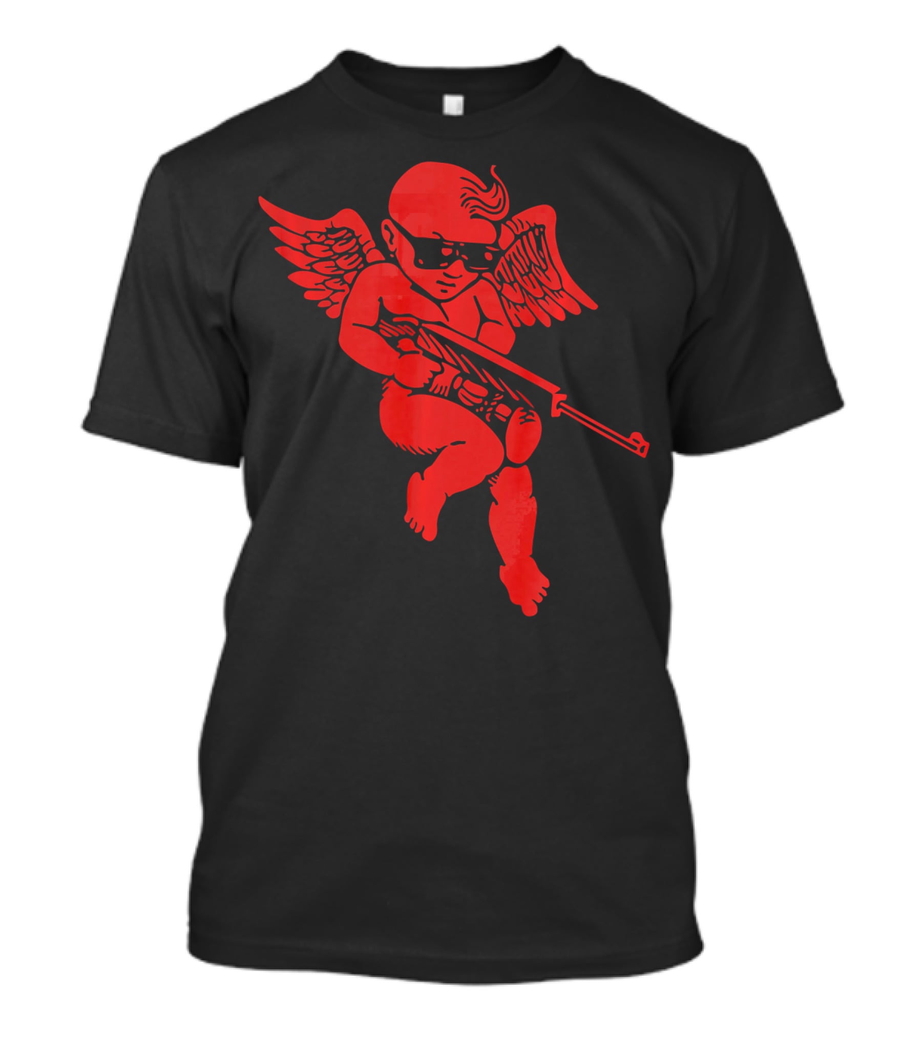 Bad Cupid With Gun And Sunglasses For A Funny Valentine T-Shirt