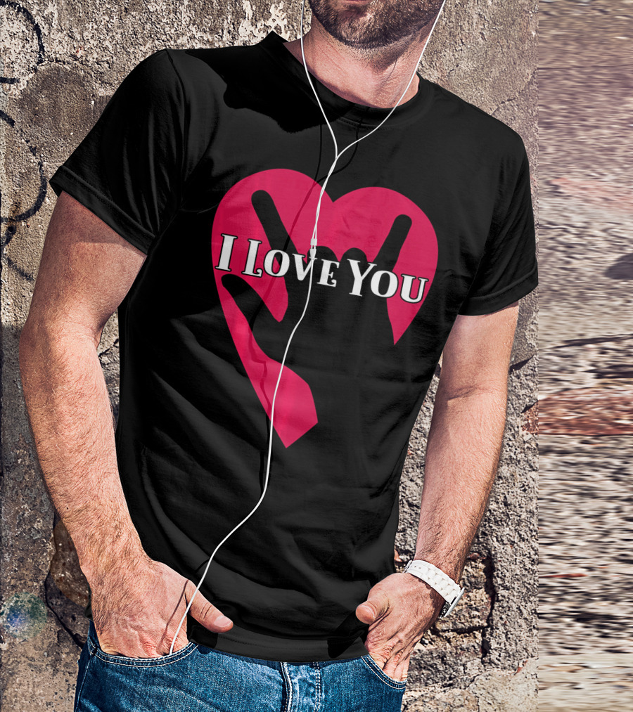 I Love You American Sign Language ASL Hand Heart T-Shirt