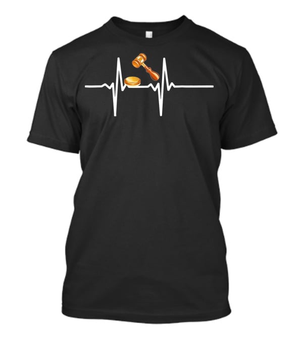 Auctioneer Heartbeat Gavel And Coin Auctions T-Shirt