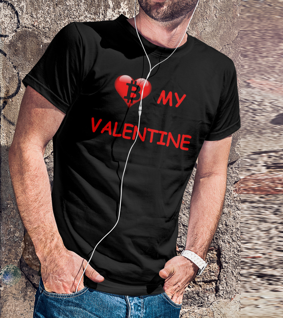 Be My Valentine Bitcoin Heart T-Shirt