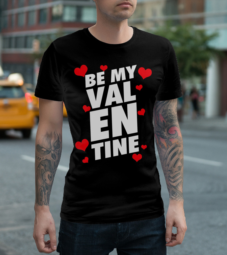 Be My Valentine Stylish Valentines Day Hearts T-Shirt