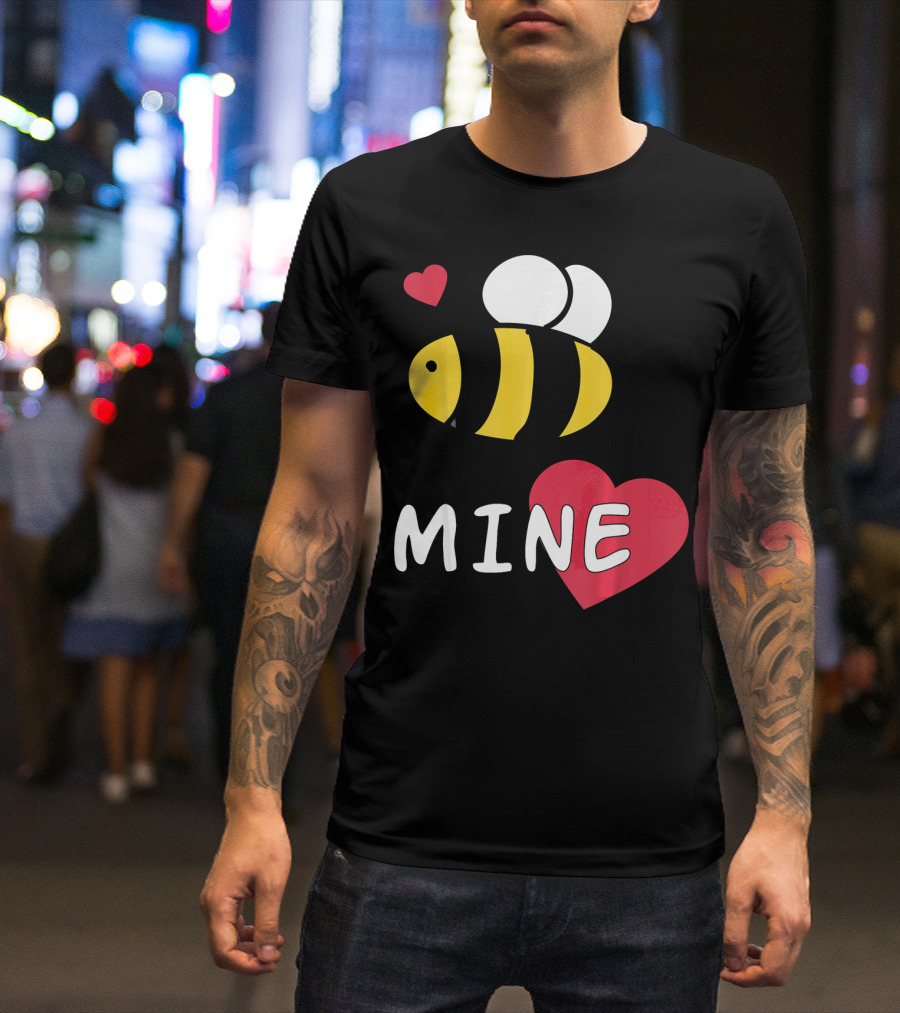 Bee Mine Valentine's Day Puns With Hearts T-Shirt