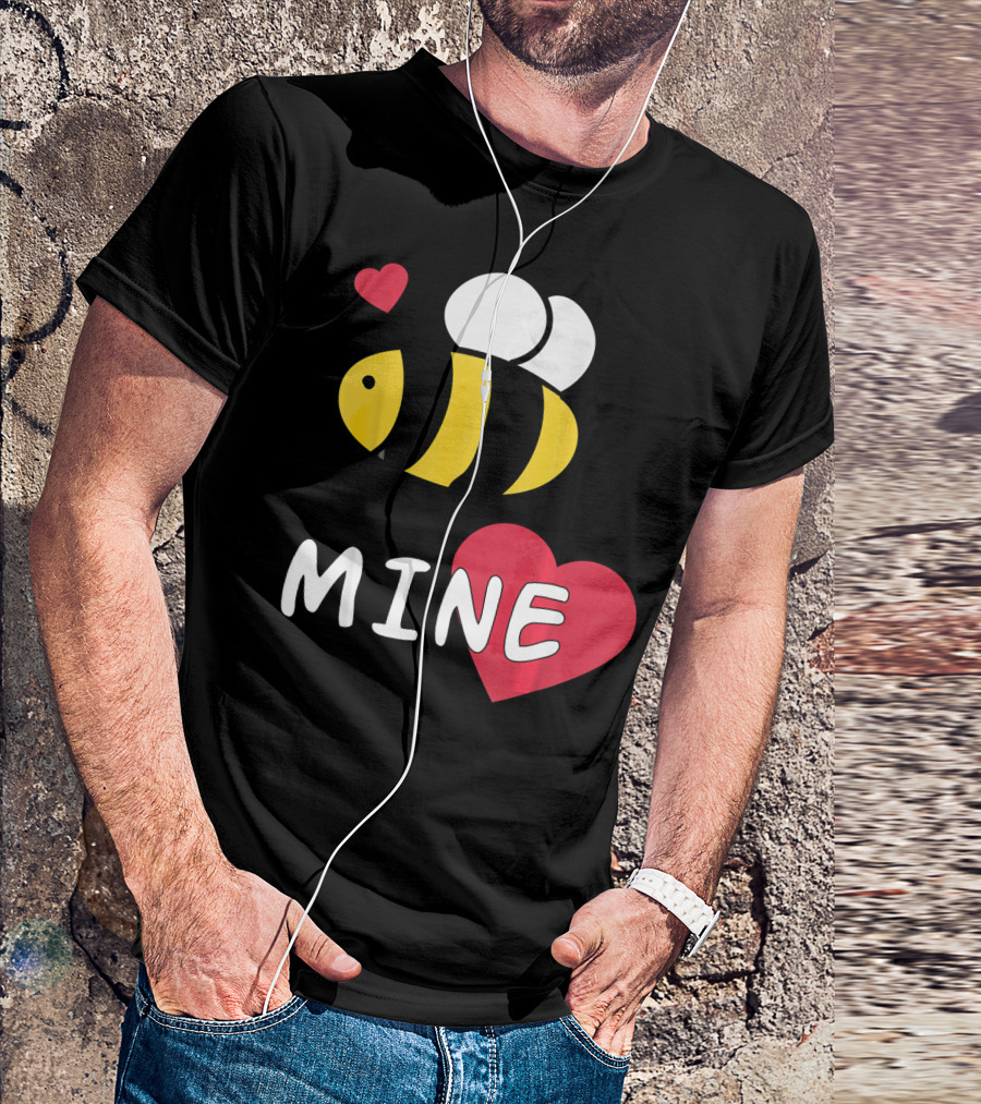Bee Mine Valentine's Day Puns With Hearts T-Shirt