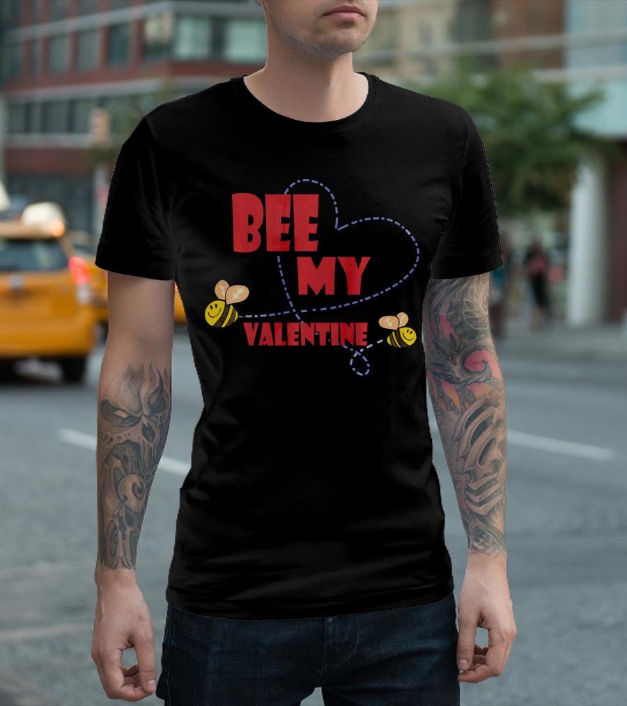 Bee My Valentine Beekeeper Cou with Heart and Bees T-Shirt