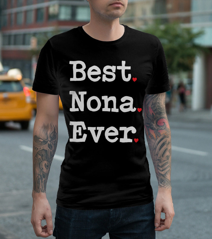 Best Nona Ever Valentin Hearts T-Shirt