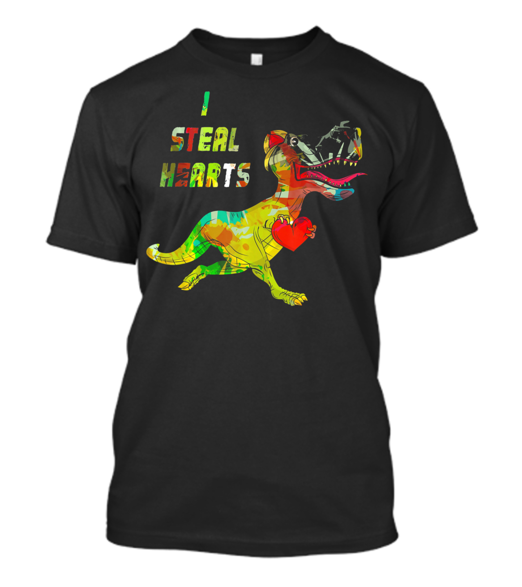 Boys Retro Vintage Dinosaur I Steal Hearts T-Shirt
