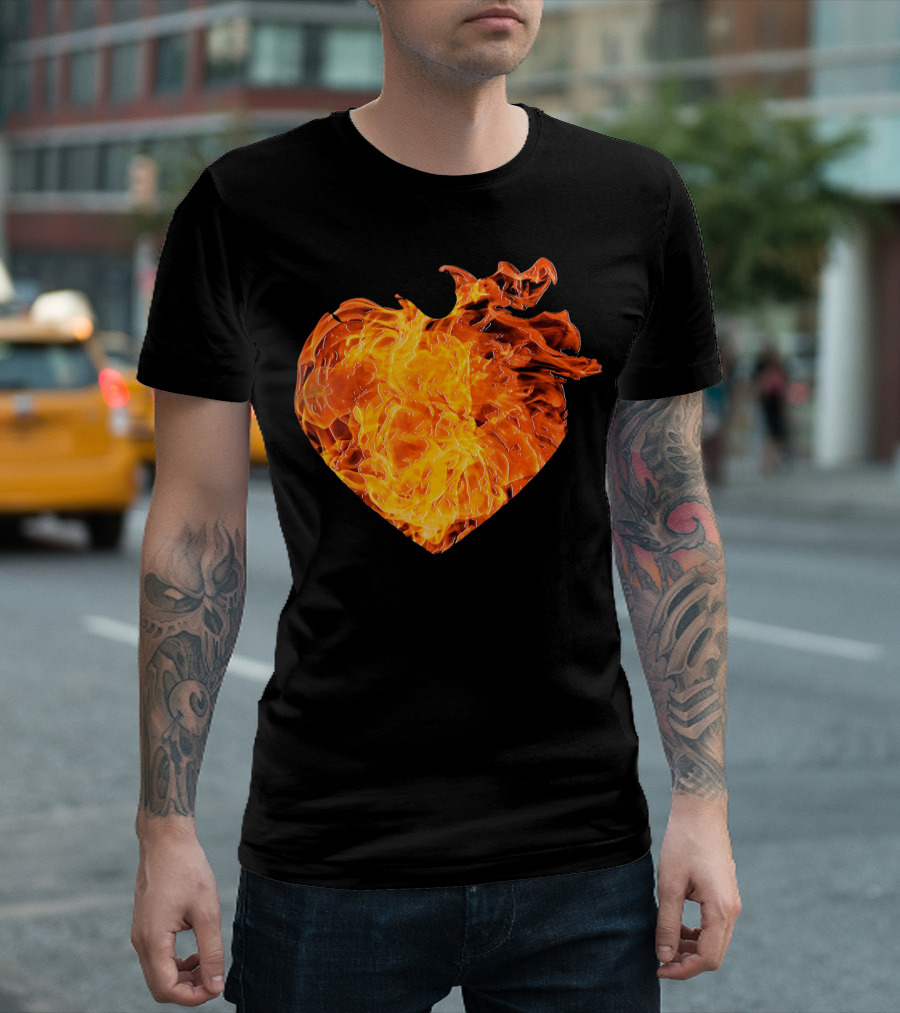Valentines Day Big Heart of Fire T-Shirt