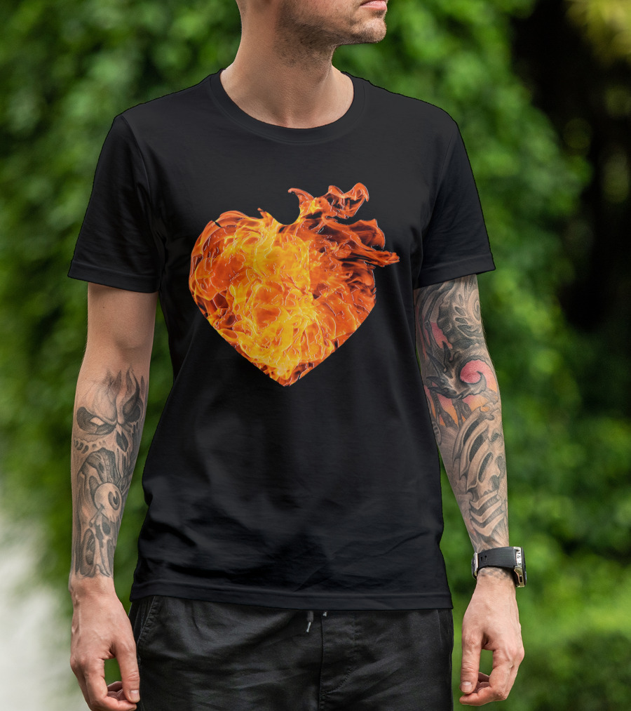 Valentines Day Big Heart Of Fire T-Shirt