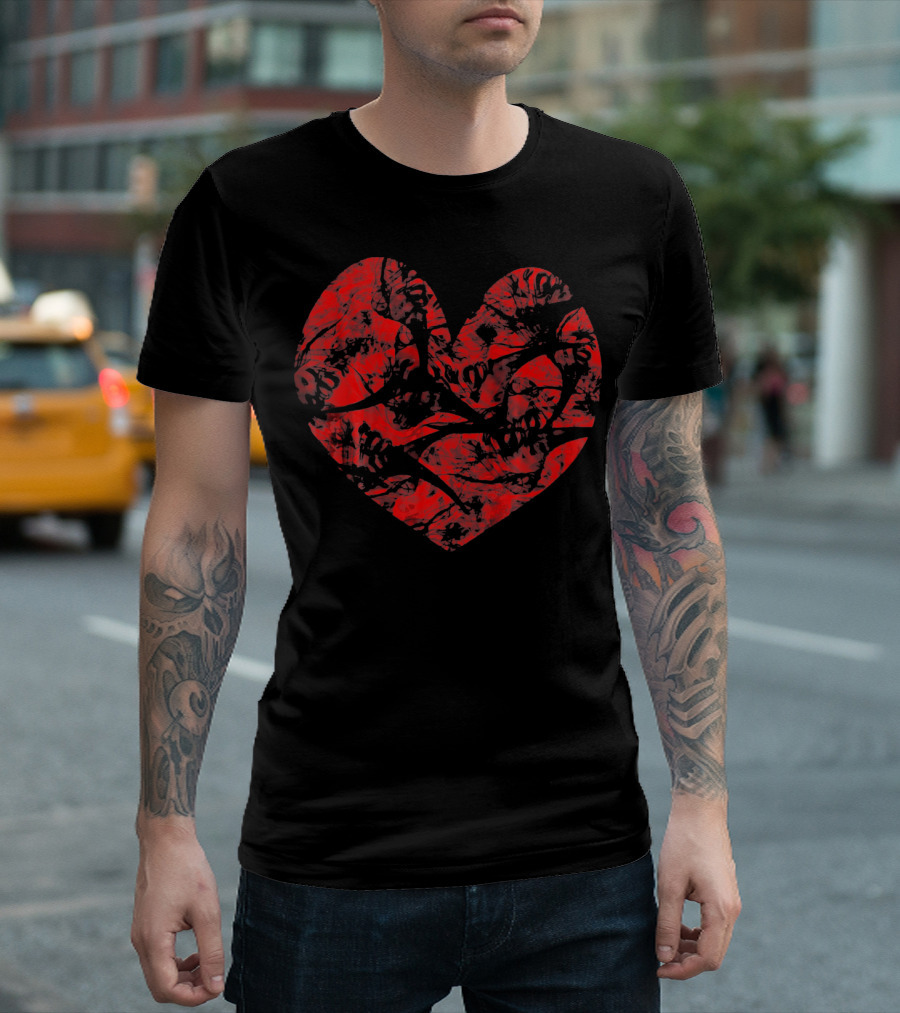Big Red Heart Distressed Smoke Valentine T-Shirt