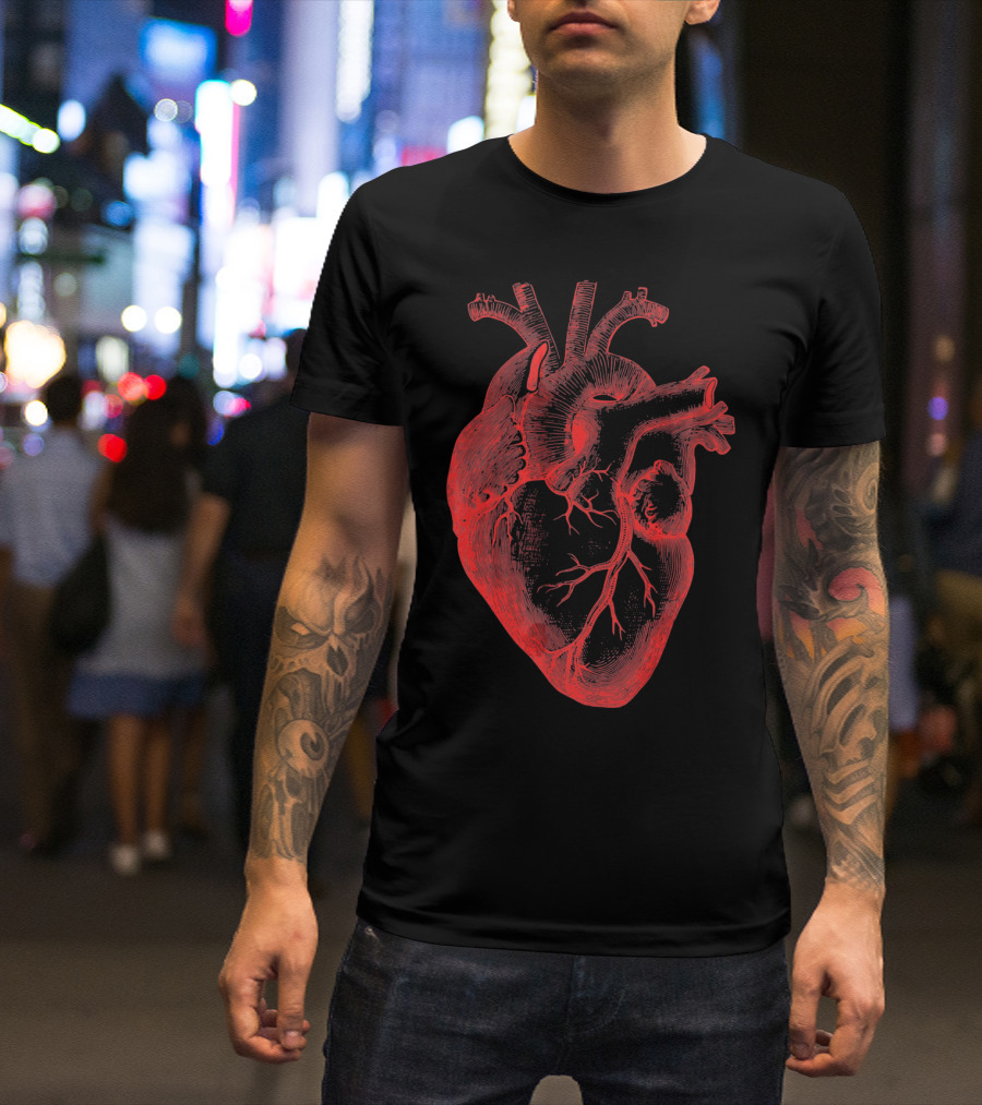 Boy Valentine Cool Men Anatomical Heart T-Shirt