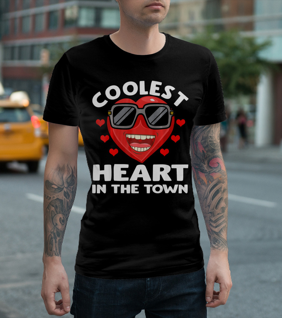 Coolest Heart in the Town Valentine's Boys T-Shirt
