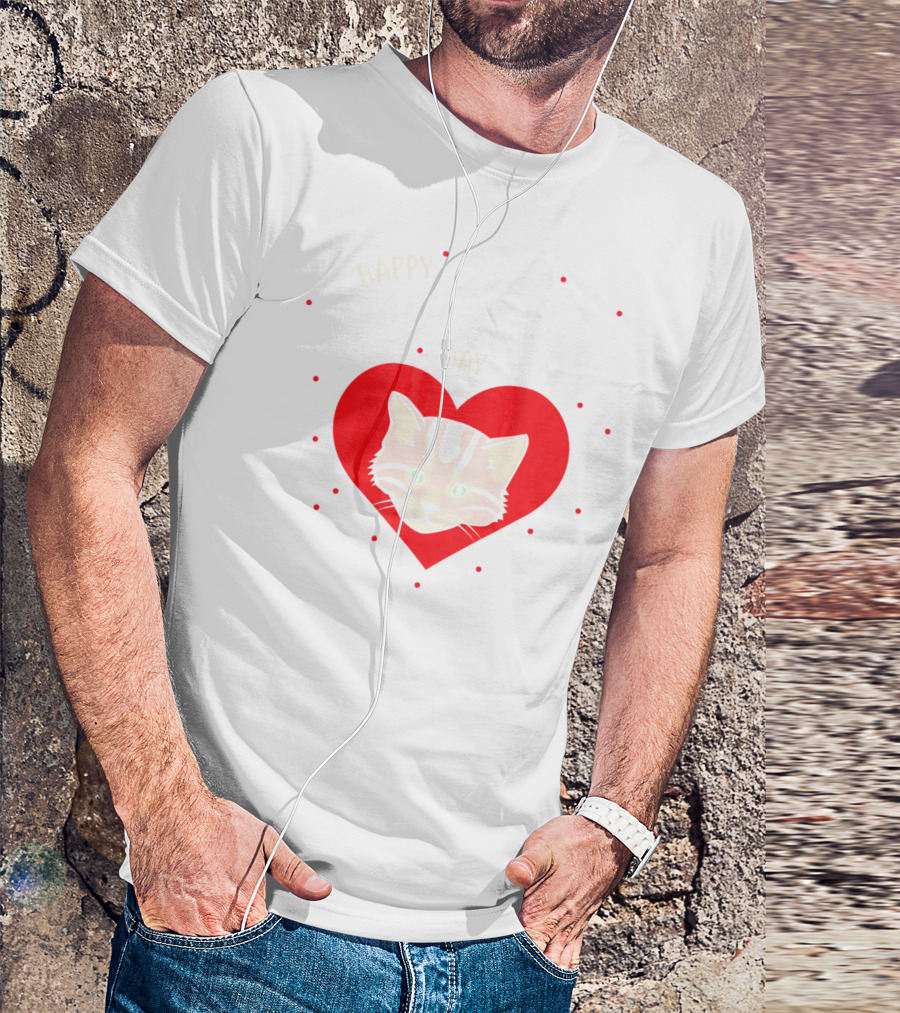Happy Meowlentines Day Cat Heart Paws T-Shirt