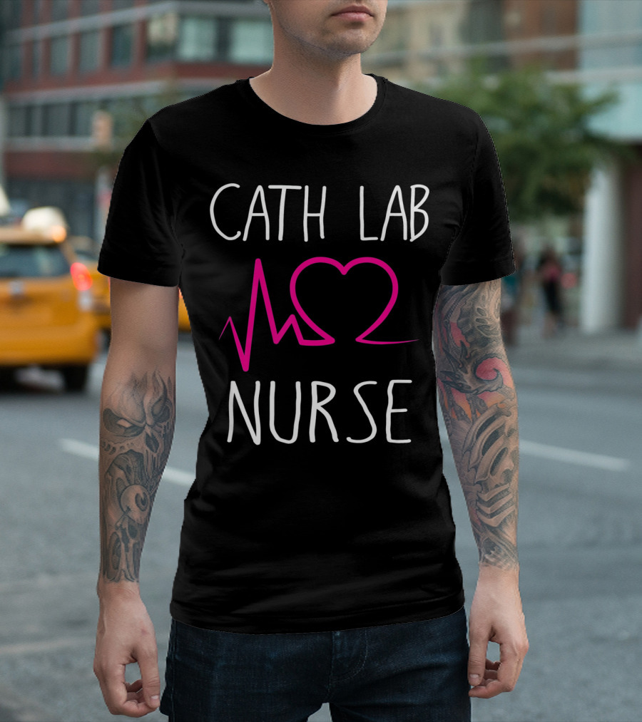 Cath Lab Nurse Heartbeat Love Pulse T-Shirt