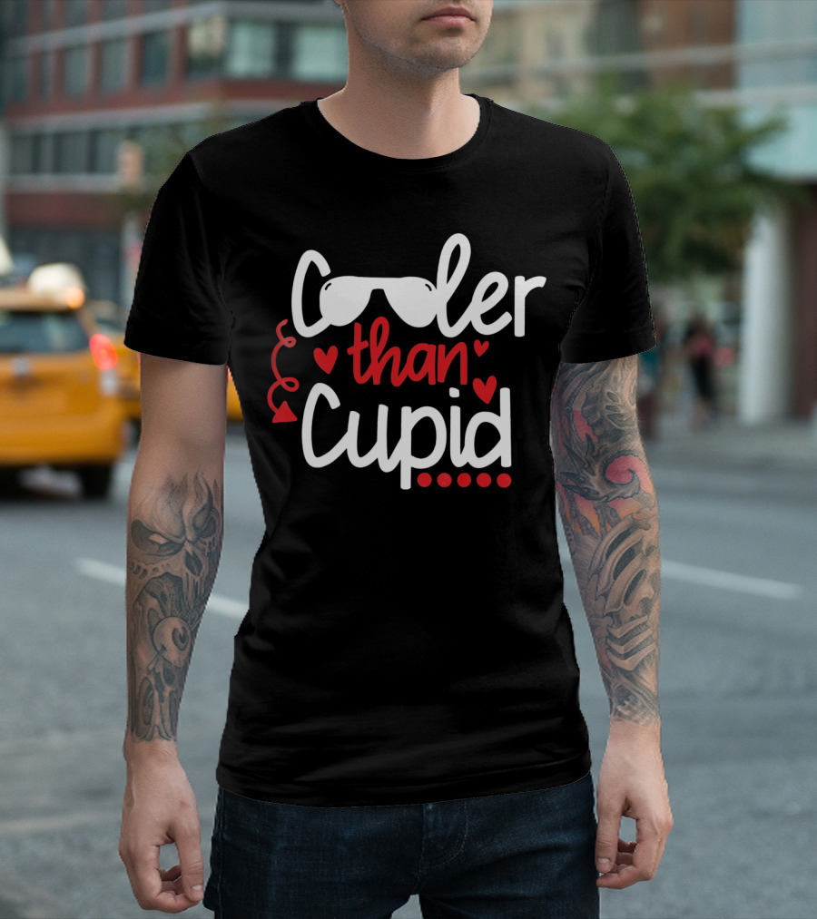 Cooler than Cupid Valentine Hearts and Glasses T-Shirt