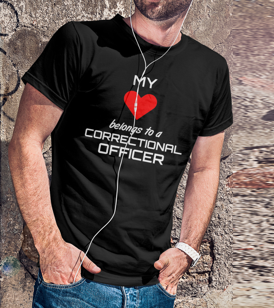Correctional Officer Love Belongs To My Heart Valentines T-Shirt