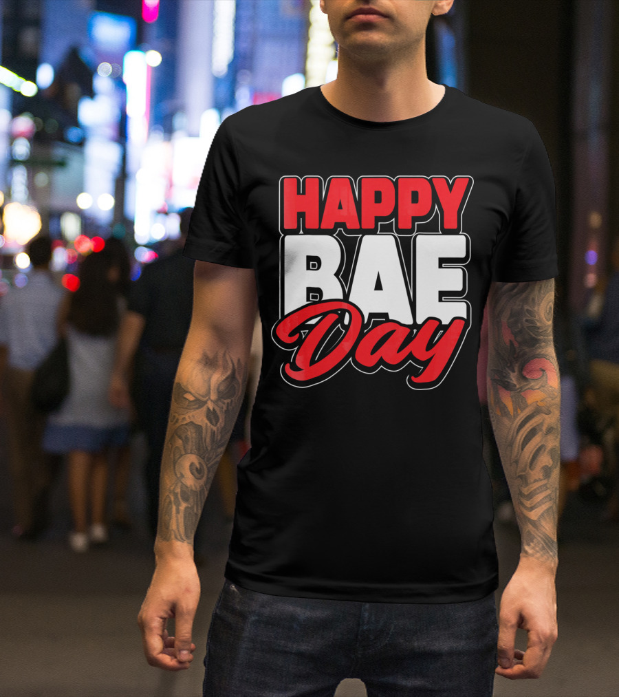 Happy Bae Day Couples His Her Valentine's Day T-Shirt