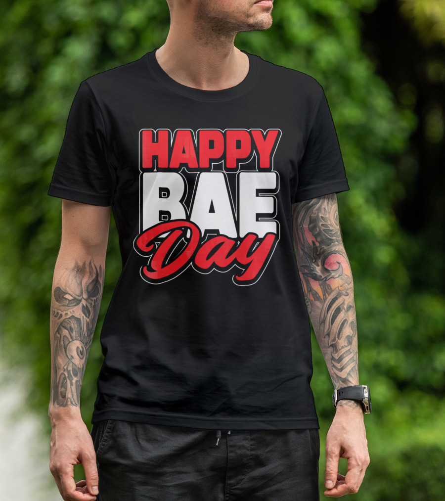 Happy Bae Day Couples His Her Valentine's Day T-Shirt