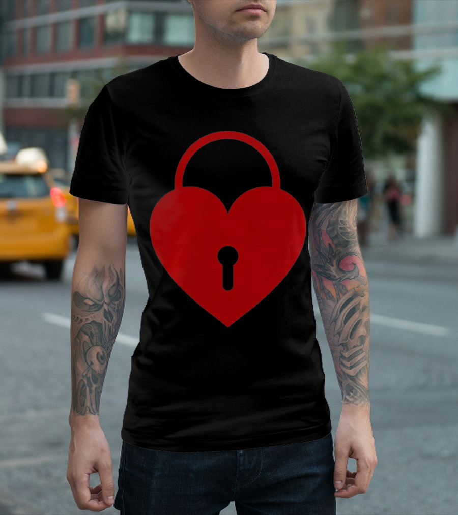 Valentines Day Heart Lock Key Symbol for Couples T-Shirt