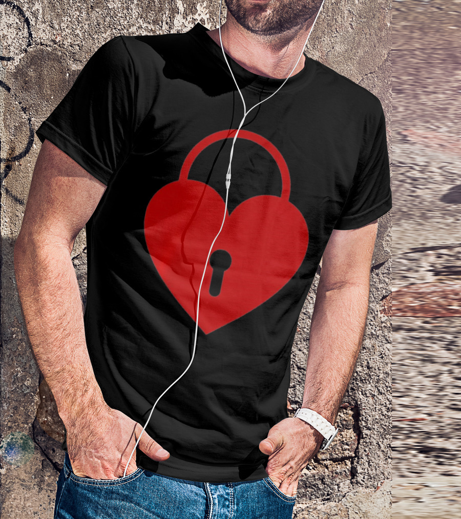 Valentines Day Heart Lock Key Symbol For Couples T-Shirt