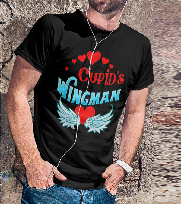 Cupid's Wingman Valentine's Hearts And Wings T-Shirt