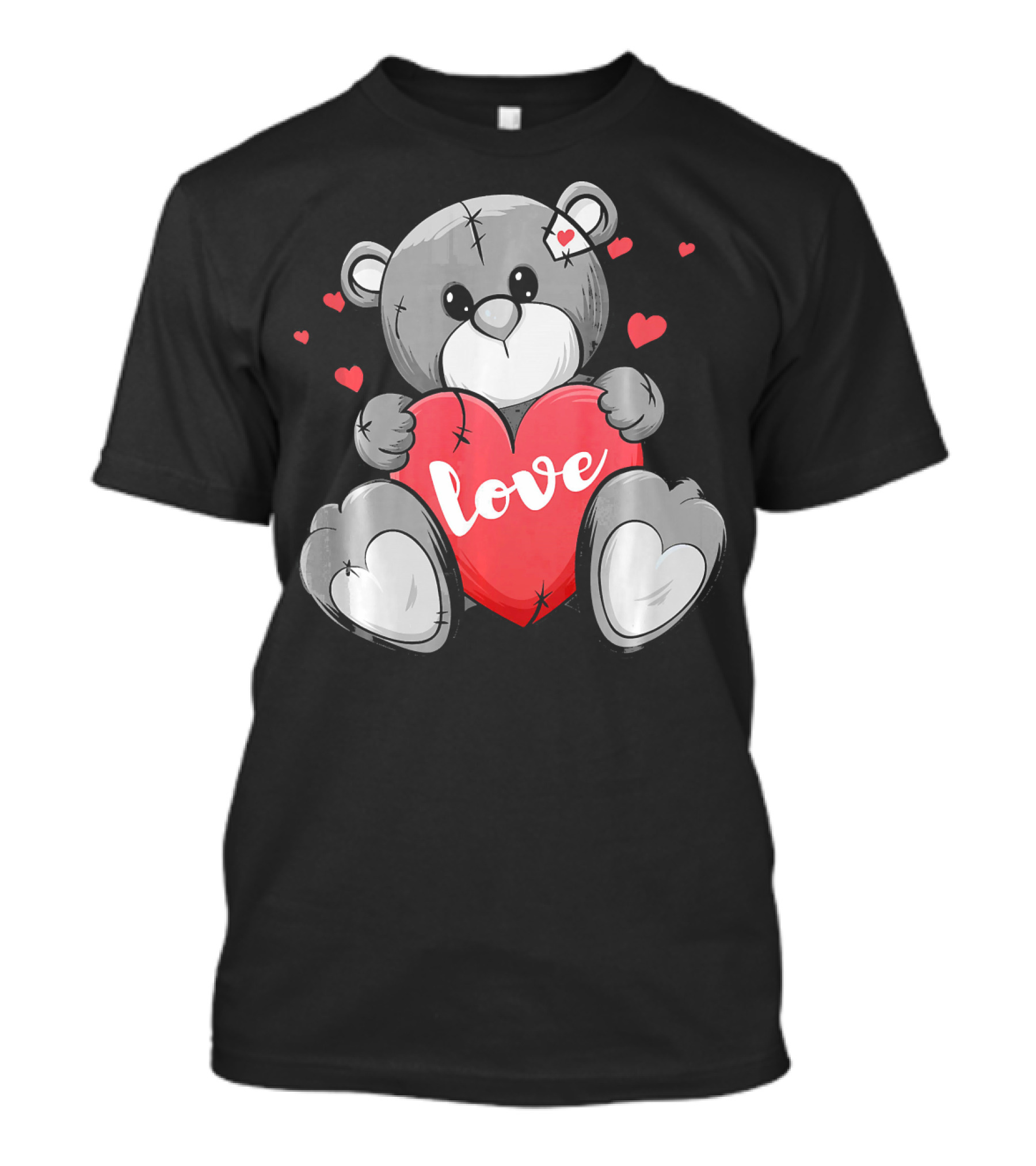 Valentine's Day Cute Bear With Heart And Love Text T-Shirt