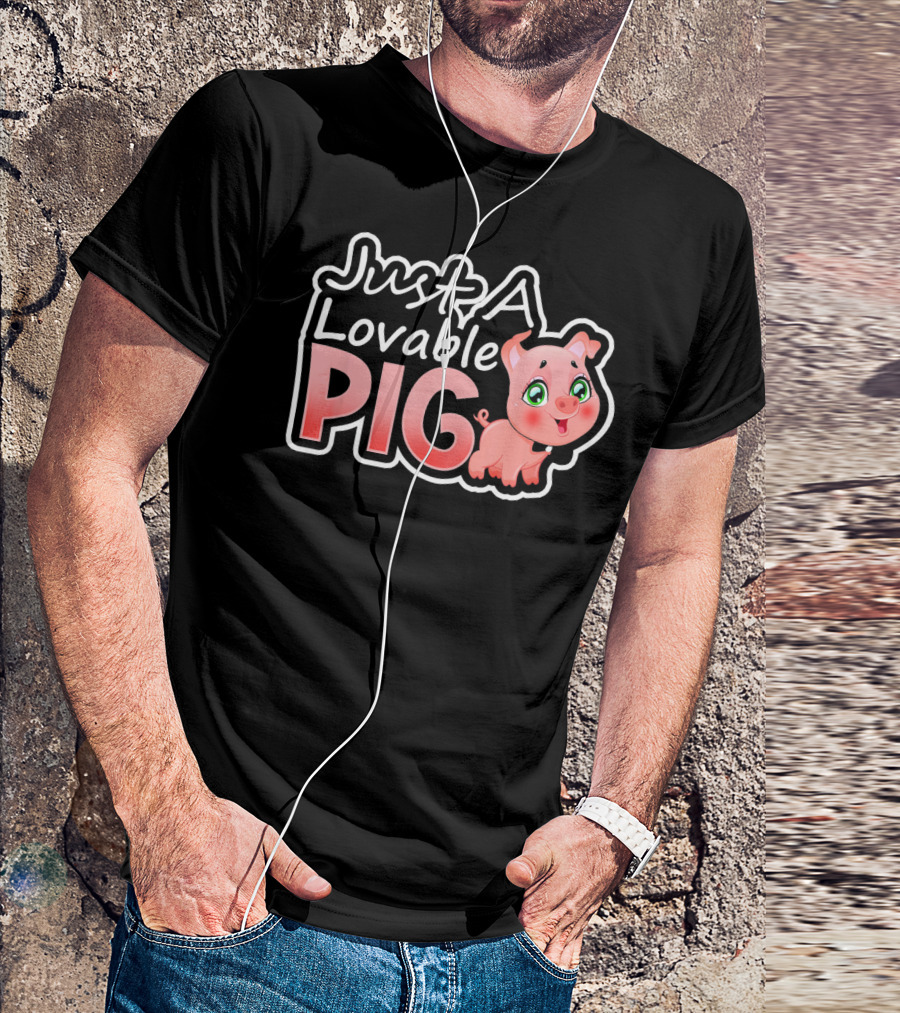 Just A Lovable Pig Cute Couple Valentines Day T-Shirt