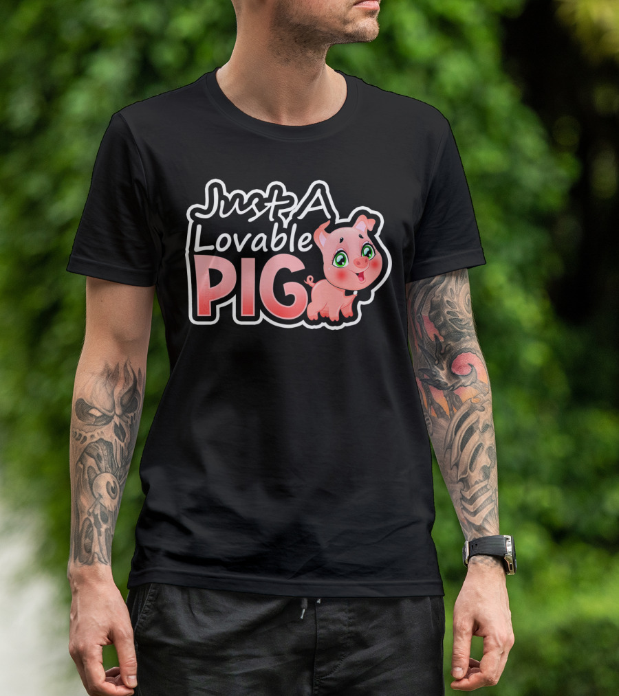 Just A Lovable Pig Cute Couple Valentines Day T-Shirt