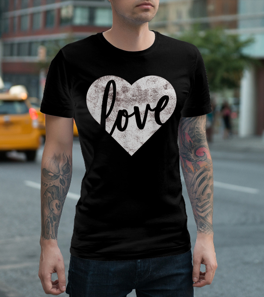 Cute Cursive Love Heart Valentine's Day T-Shirt