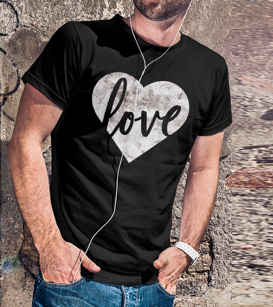 Cute Cursive Love Heart Valentine's Day T-Shirt