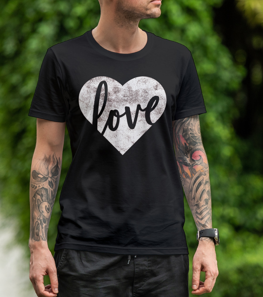 Cute Cursive Love Heart Valentine's Day T-Shirt