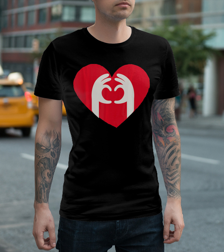 Valentines Day Cute Finger Heart Shape T-Shirt