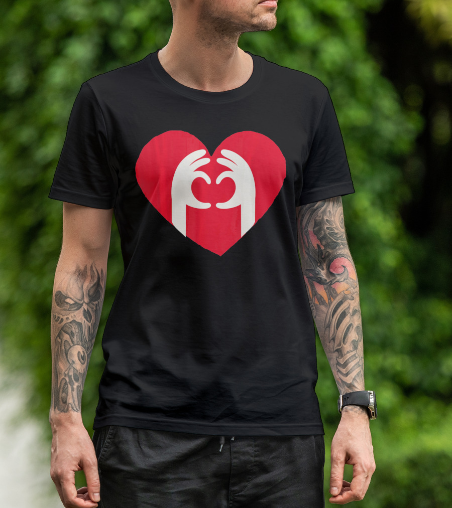 Valentines Day Cute Finger Heart Shape T-Shirt