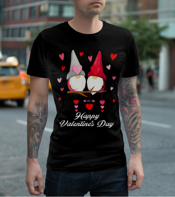Happy Valentine's Day Cute Gnomes Hearts T-Shirt
