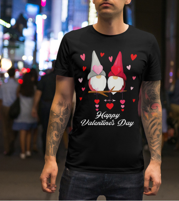 Happy Valentine's Day Cute Gnomes Hearts T-Shirt