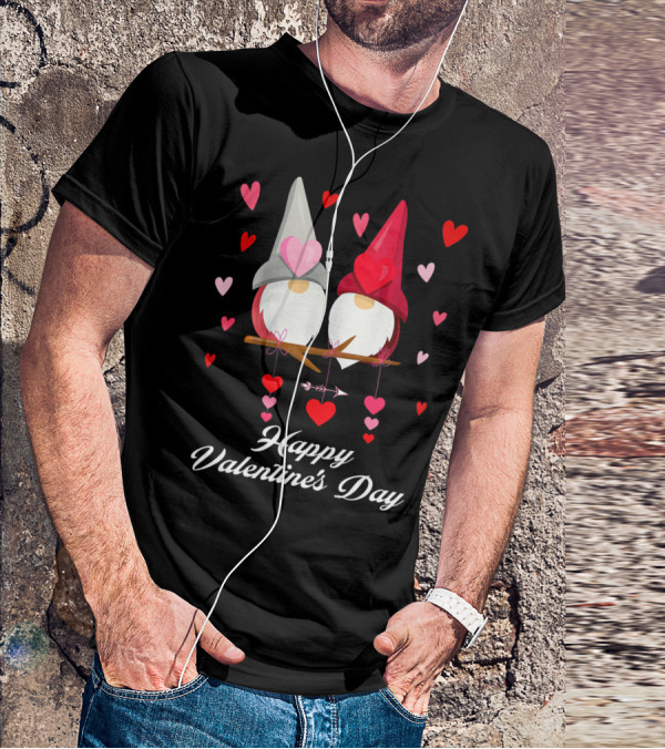 Happy Valentine's Day Cute Gnomes Hearts T-Shirt