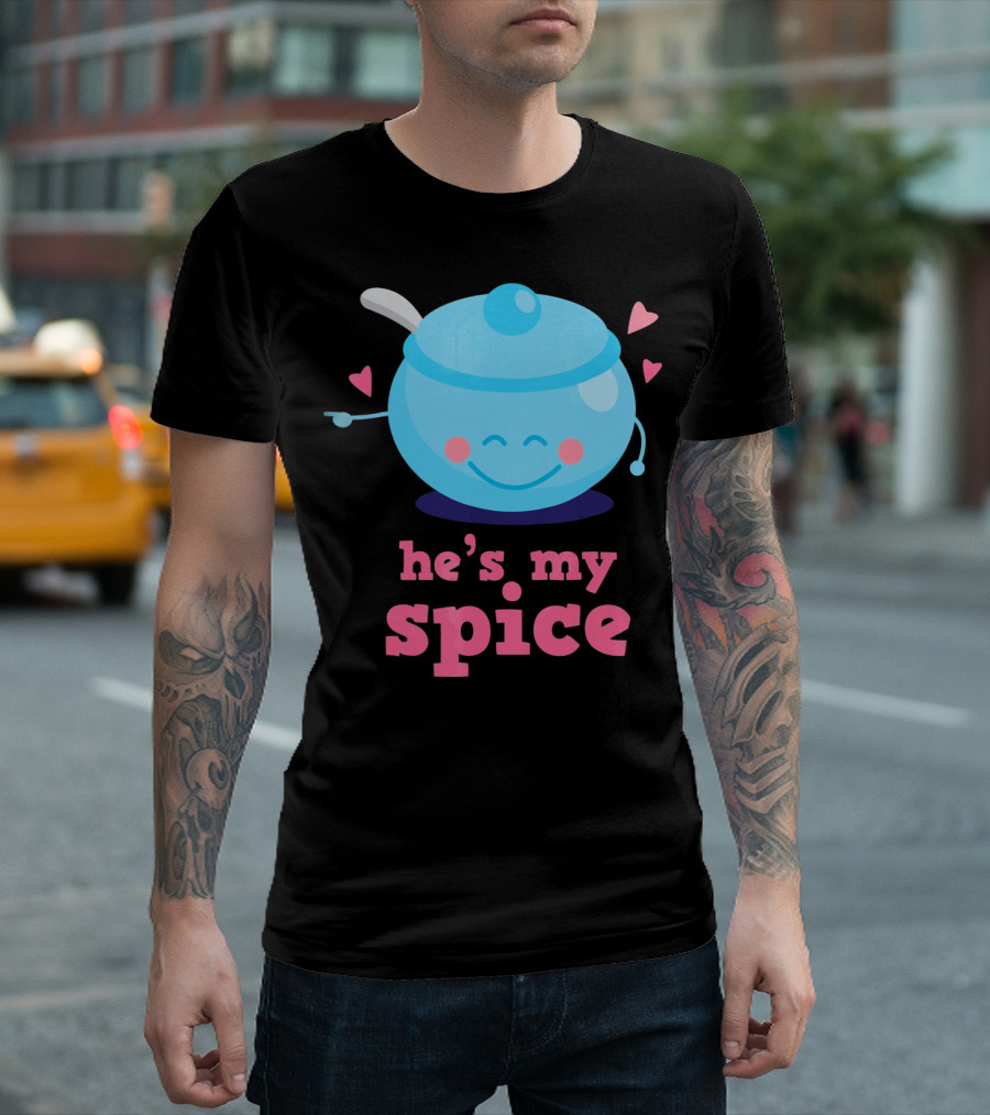 Cute He's My Spice Matching Couples Funny Valentine's Day Love T-Shirt