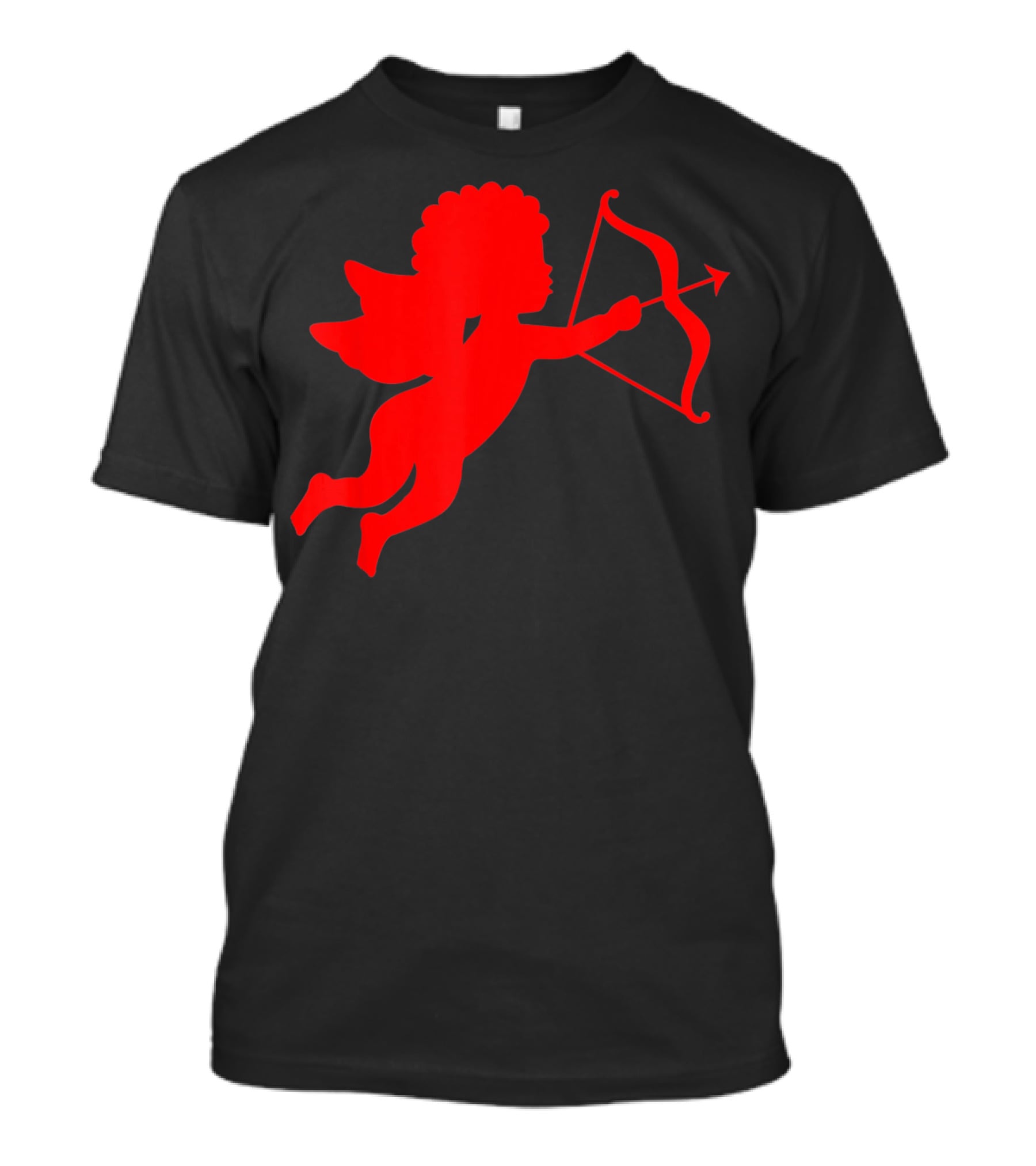 Valentine Cupid Arrow Silhouette In Red T-Shirt
