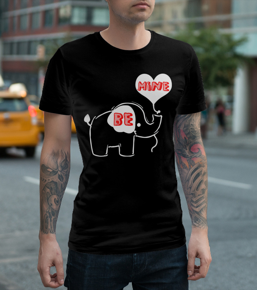 Be Mine Cute Valentines Day Elephant Balloon T-Shirt