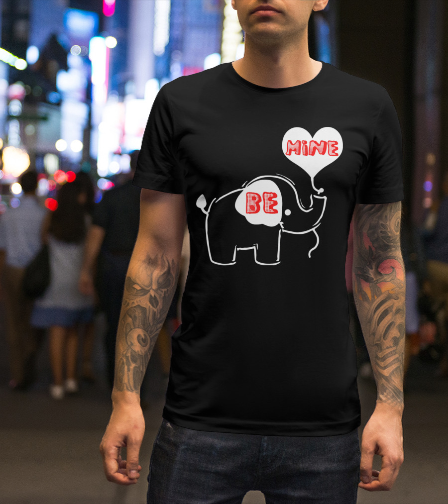 Be Mine Cute Valentines Day Elephant Balloon T-Shirt
