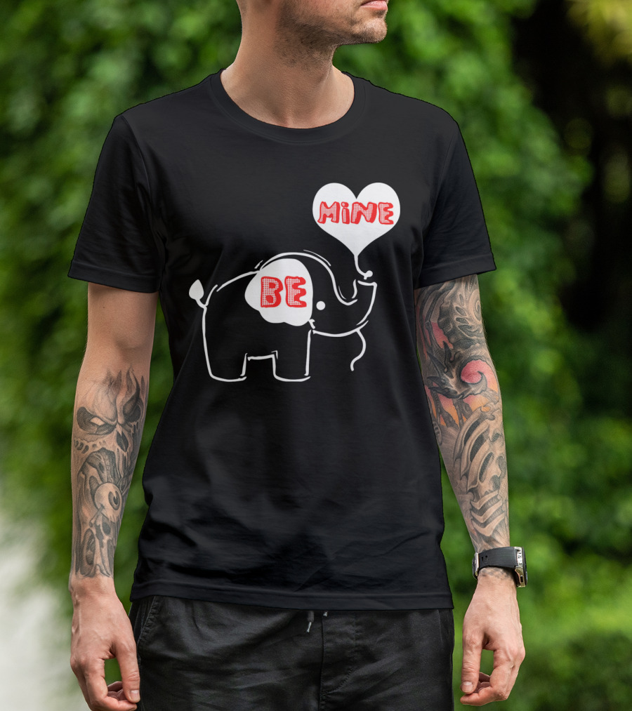 Be Mine Cute Valentines Day Elephant Balloon T-Shirt