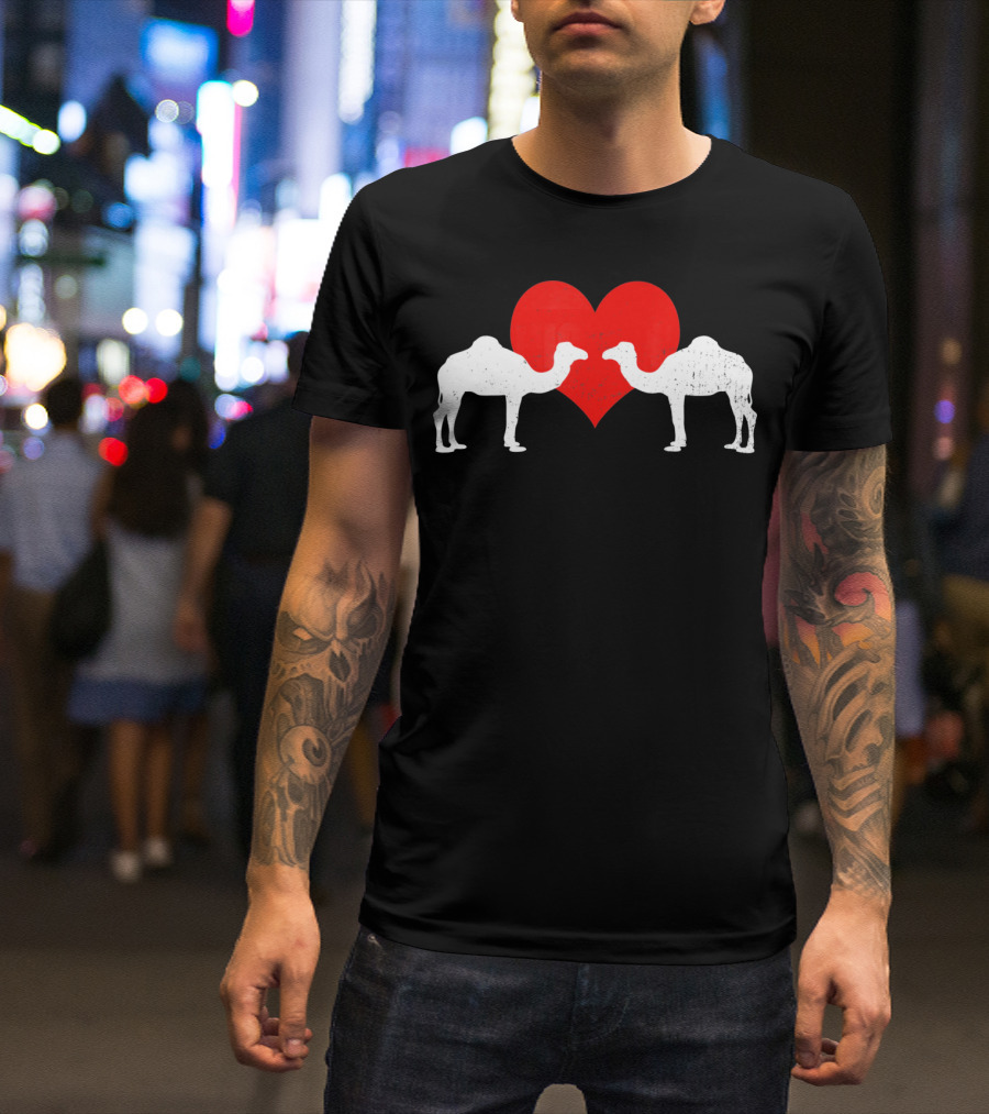 Valentines Day Camels With Heart T-Shirt