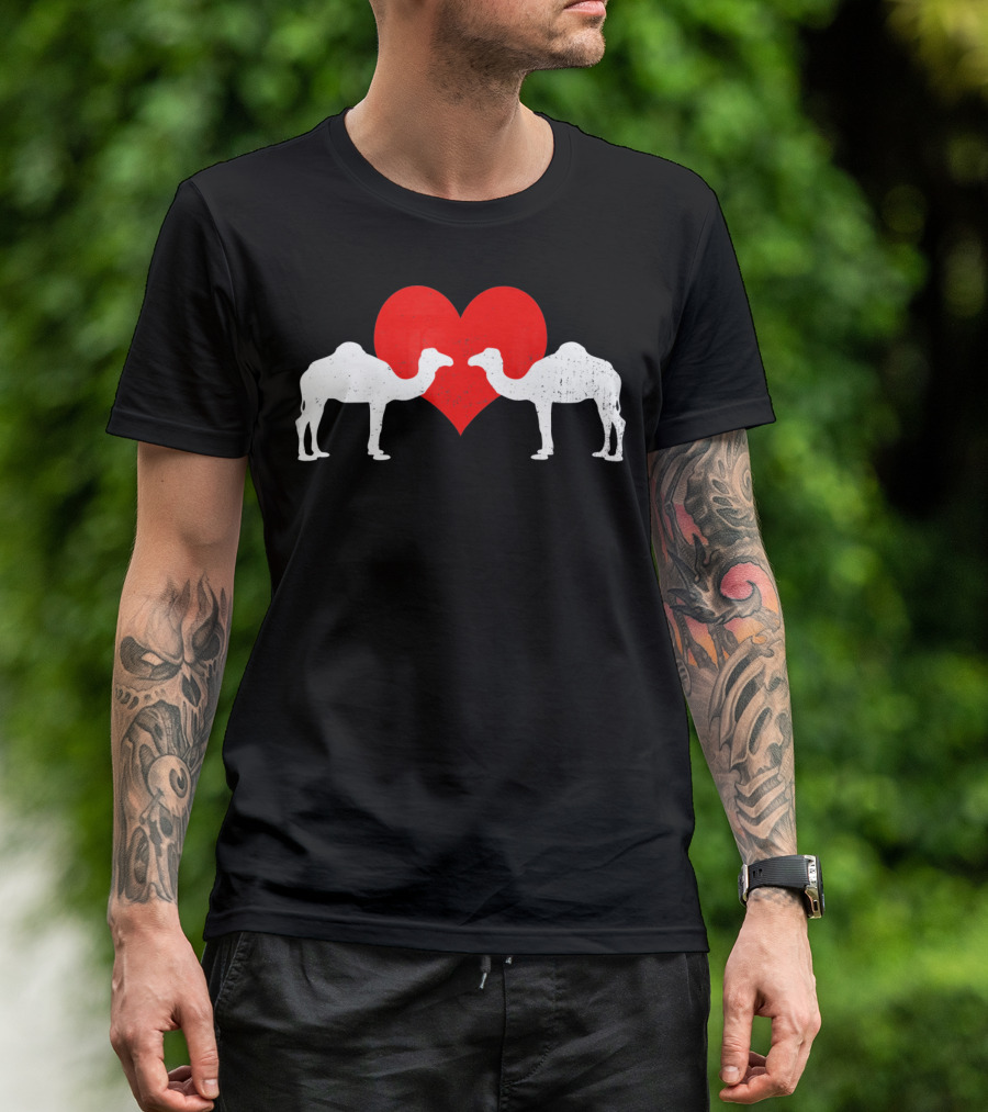 Valentines Day Camels With Heart T-Shirt