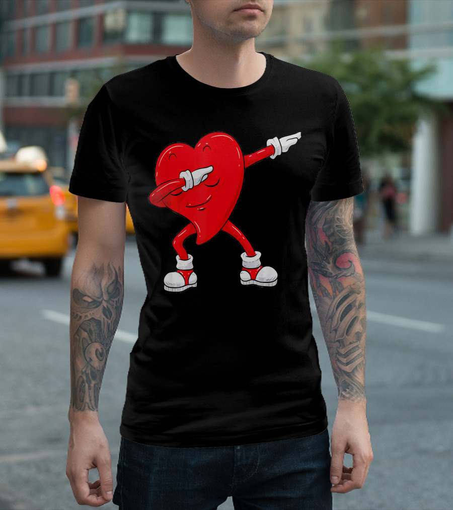 Dabbing Heart Valentine’s Day Dance Pose T-Shirt