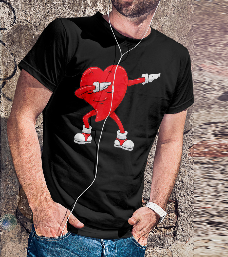 Dabbing Heart Valentine’s Day Dance Pose T-Shirt