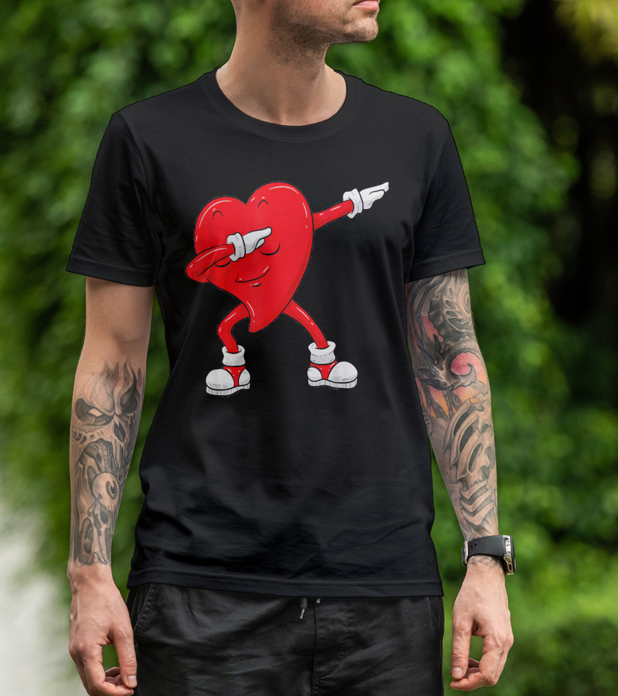 Dabbing Heart Valentine’s Day Dance Pose T-Shirt