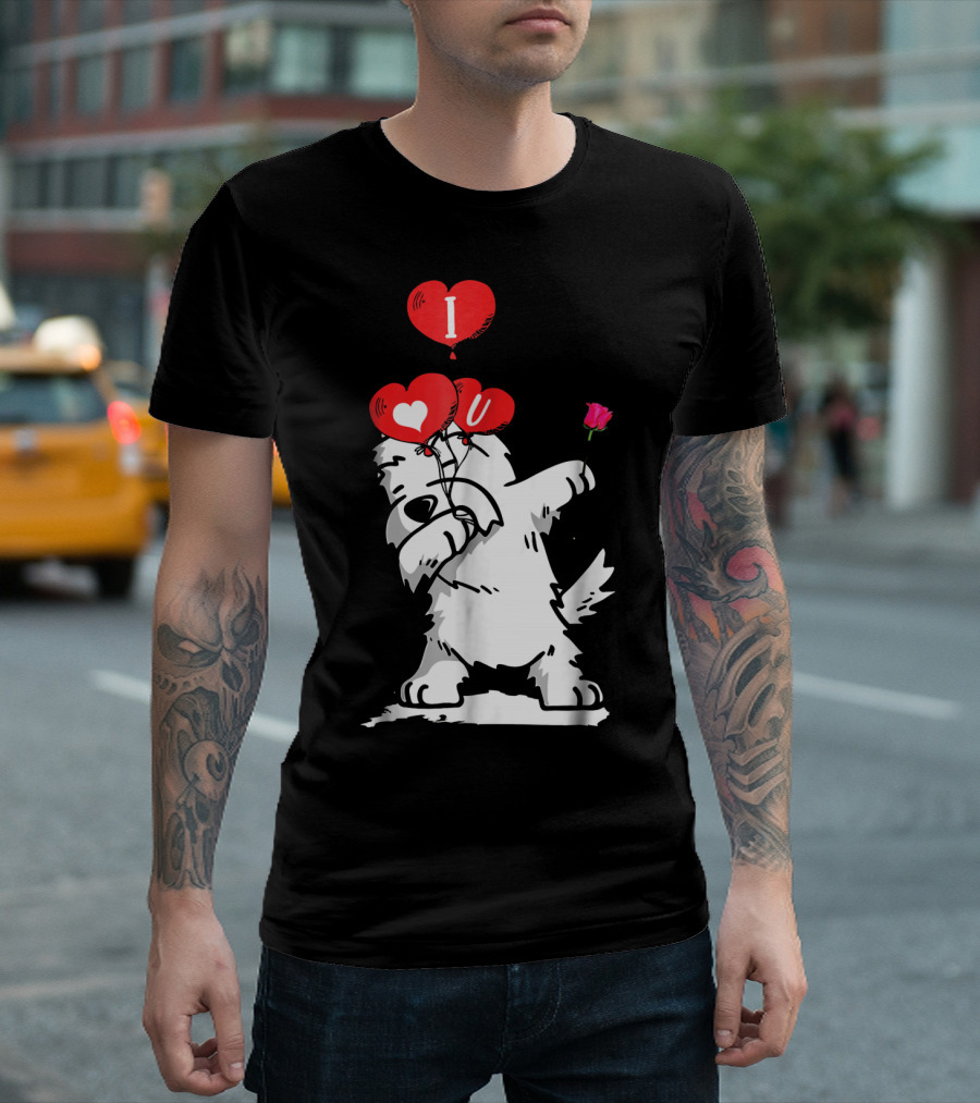I Love U Dabbing Westie Valentine's Day T-Shirt