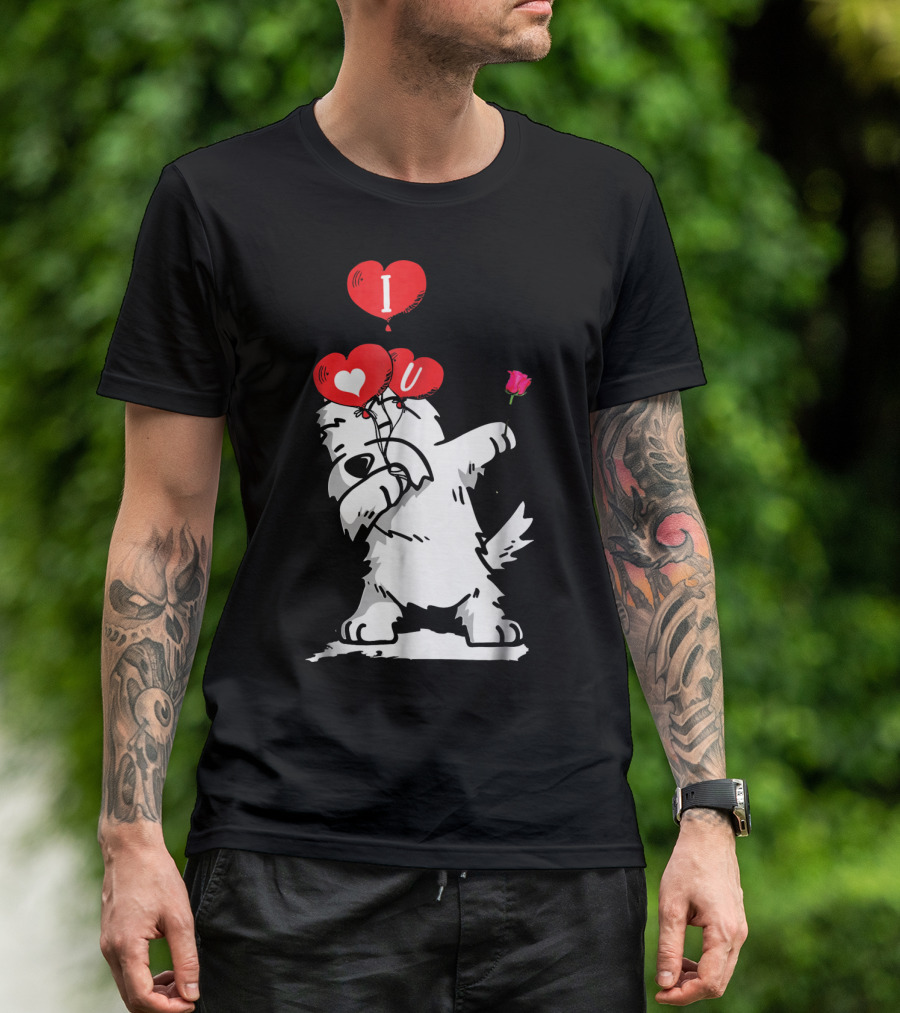 I Love U Dabbing Westie Valentine's Day T-Shirt