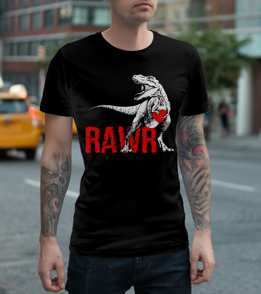 RAWR Dinosaur Valentine Heart T-Shirt