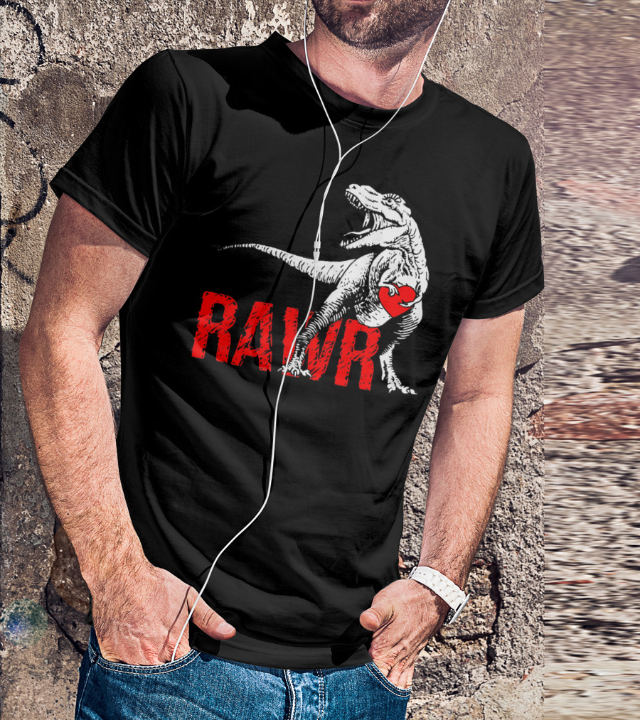 RAWR Dinosaur Valentine Heart T-Shirt
