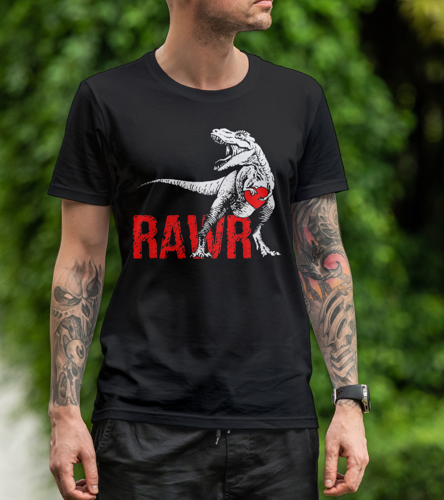 RAWR Dinosaur Valentine Heart T-Shirt